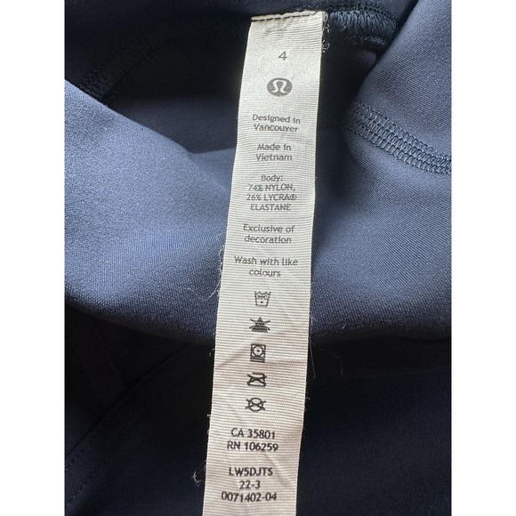 Lululemon Women's SIZE 4 InStill Tights Blue 24 Backdrop Hidden Pocket LW5DJTS